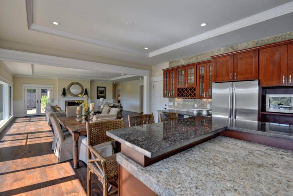 luxury stone table in kitchen